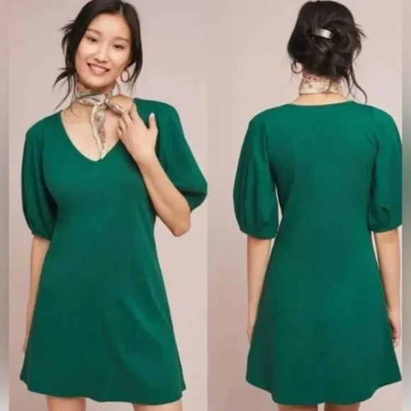Anthropologie Green short sleeve dress - Picture 1 of 5